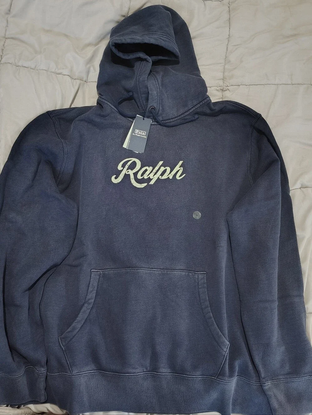 Polo Ralph Lauren Navy Hoodie with Script Logo Size XL NWT